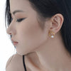 Luxurious Twisted Gold Plated Earrings with Elegant Pearl Drop