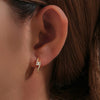 Golden Dalia Earrings with Sparkling Zirconia, Gold-Plated