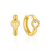Golden Dalia Earrings with Sparkling Zirconia, Gold-Plated