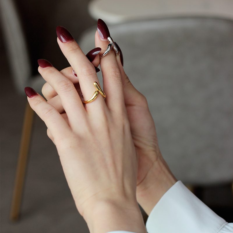 Azhar Gold Plated Ring with Twisted Beauty