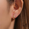Golden Sheen Earrings with Sparkling Zirconia, Gold-Plated