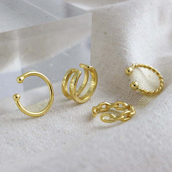Pointed Gold Plated Ring with Bold Design