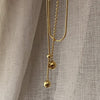 Golden Duo Necklace with Classic Appeal, Gold-Plated