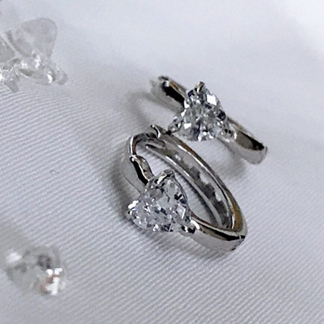 Love Charms Silver Earrings with Heartfelt Sparkle