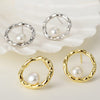 Luxurious Twisted Gold Plated Earrings with Elegant Pearl Drop