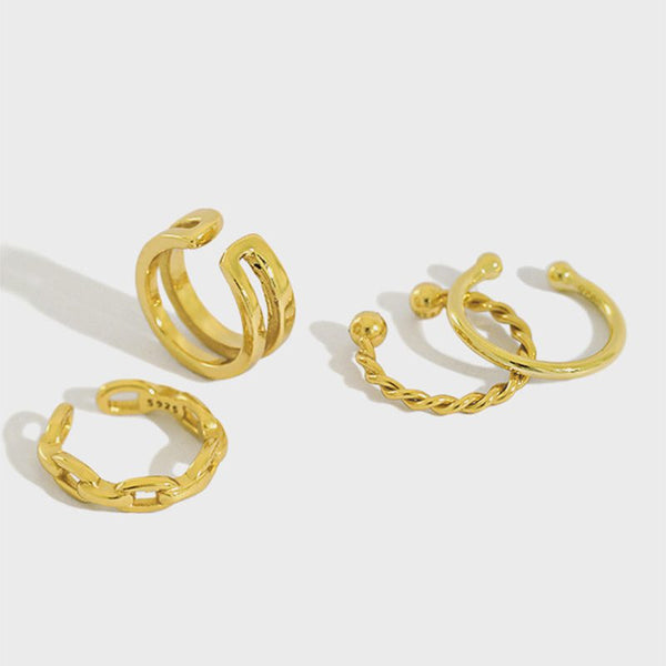 Pointed Gold Plated Ring with Bold Design