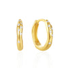 Golden Dalia Earrings with Sparkling Zirconia, Gold-Plated