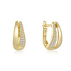 Golden Sheen Earrings with Sparkling Zirconia, Gold-Plated
