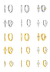 Golden Dalia Earrings with Sparkling Zirconia, Gold-Plated