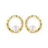Luxurious Twisted Gold Plated Earrings with Elegant Pearl Drop
