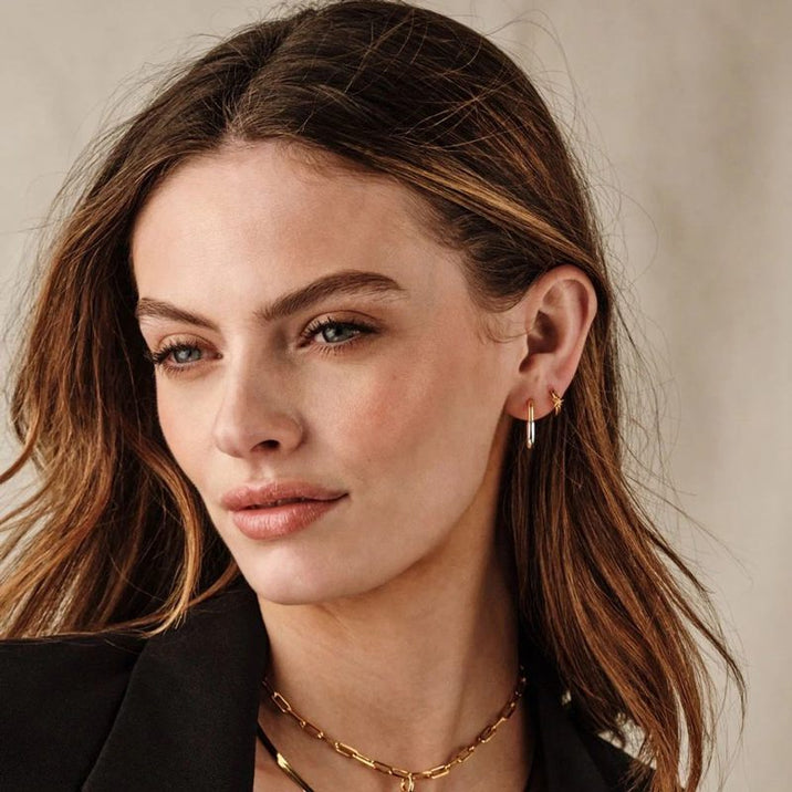 Golden Theresa Earrings with Elegant Design, Gold-Plated