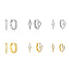 Golden Dalia Earrings with Sparkling Zirconia, Gold-Plated