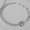 Delicate Rhodium-Plated Bracelet with Cubic Zirconia Sparkle