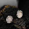 Silver Agate Stone Earrings with Natural Elegance